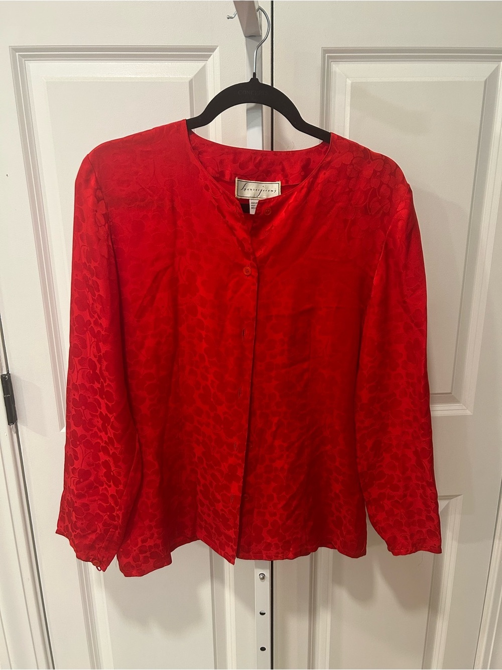 Red Silk Blouse